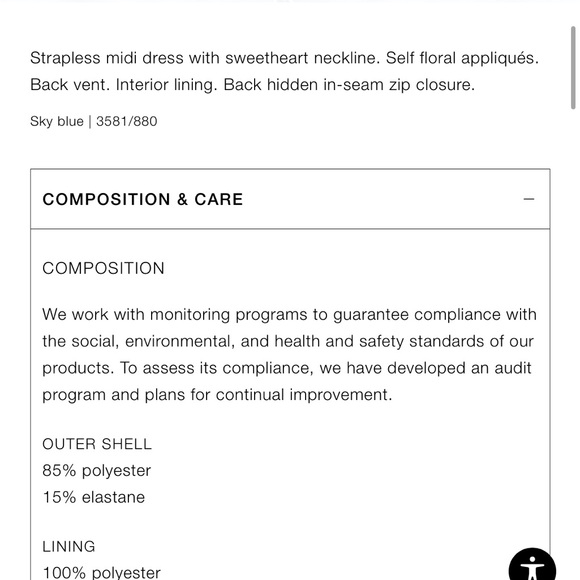 Zara baby blue midi dress with rosettes roses - Picture 8 of 8